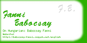 fanni babocsay business card